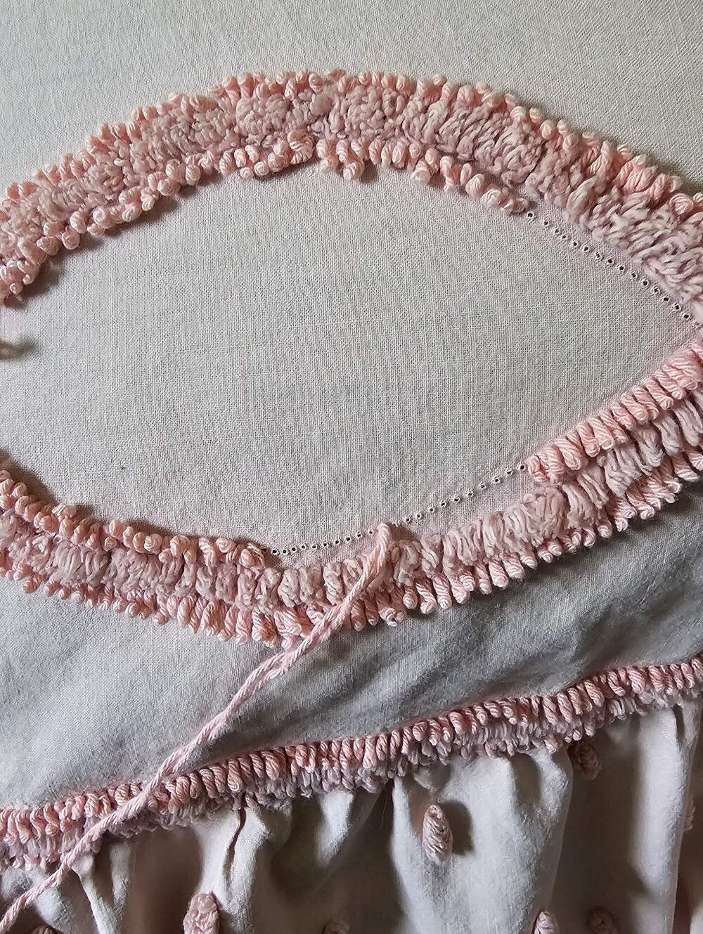 Vintage Retrac Embroidered Floral Bedspread - Rare Pink - Picture 9 of 10